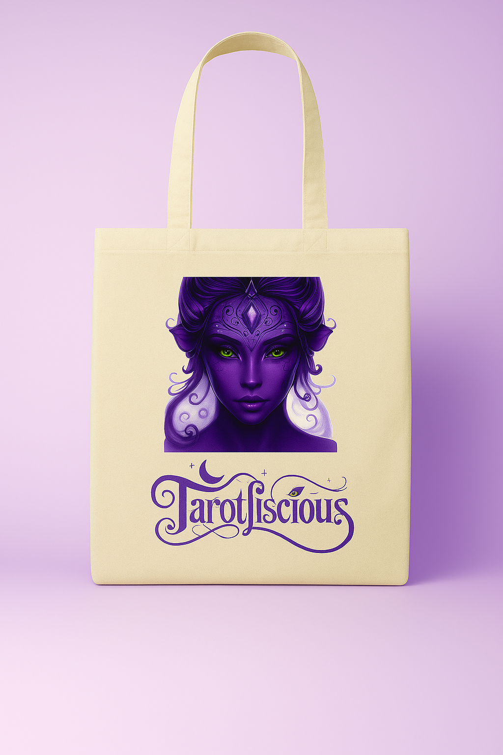 The Enchanted Witch Tote (Beige-Purple)